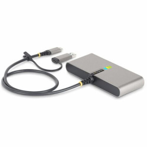 2-Port USB-C Hub with Gb Ethernet and RS232 FTDI Serial, Attached USB-C to USB-A Dongle - 5G2A1SGBB-USB-C-HUB