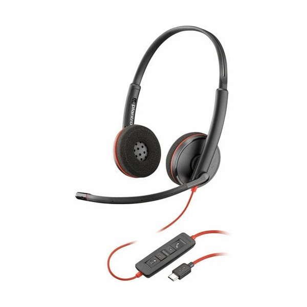 Poly Blackwire 3220 Stereo USB-C Headset + USB-C/A Adapter