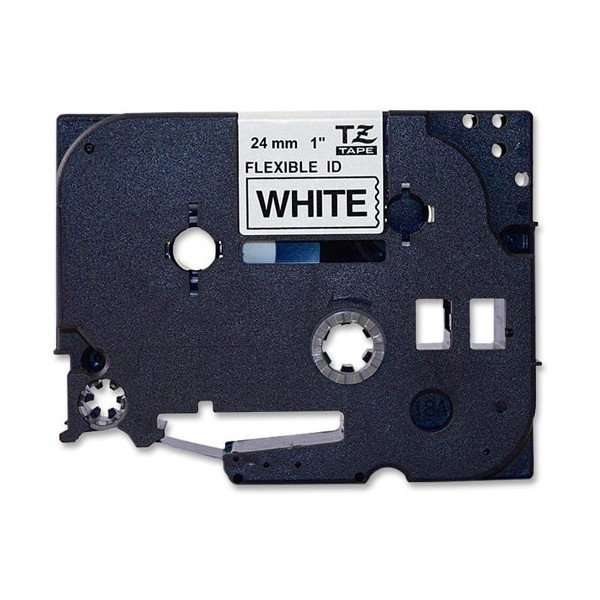 Brother 1" Black on White Flexible ID Tape