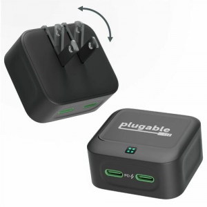 Plugable Dual USB C Wall Charger, 40W Foldable - PS-40C2B