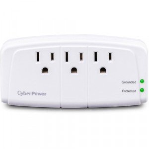 Cyber Power CyberPower CSB300W Essential 3-Outlets Surge Suppressor Wall Tap Plug -CSB300W