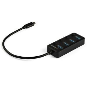 4 Port USB C Hub - 4x USB 3.0 Type-A with Individual On/Off Port Switches -HB30C4AIB