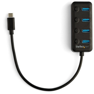 4 Port USB C Hub - 4x USB 3.0 Type-A with Individual On/Off Port Switches -HB30C4AIB