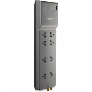 Belkin 8-Outlet Home/Office Surge Protector w/Telephone Line + Extended Cord  -BE108230-12