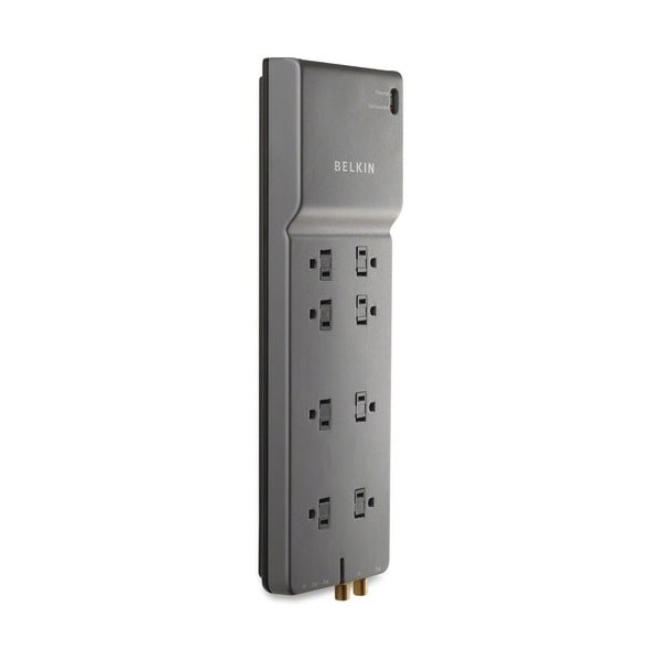 Belkin 8-Outlet Home/Office Surge Protector w/Telephone Line + Extended Cord