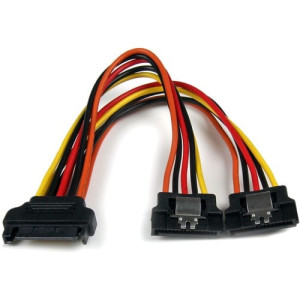 6in Latching SATA Power Y Splitter Cable Adapter -PYO2LSATA