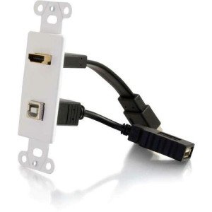 C2G HDMI and USB Pass Through Decora Style Wall Plate -39702