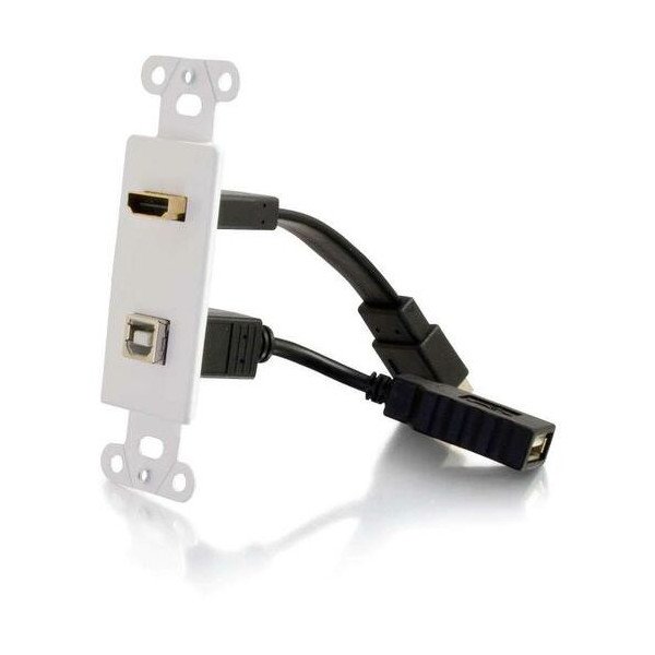 C2G HDMI and USB Pass Through Decora Style Wall Plate -39702