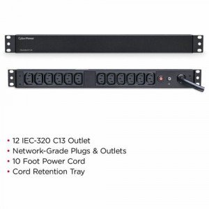 CyberPower Basic PDU20BHVT12R 12-Outlets PDU -PDU20BHVT12R