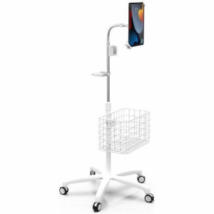 CTA Digital Heavy-Duty Security Medical Mobile Floor Stand and Accessories for 7-13 Inch Tablets -PAD-SHFSWAO