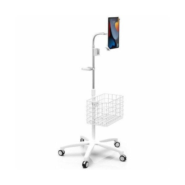 CTA Digital Heavy-Duty Security Medical Mobile Floor Stand and Accessories for 7-13 Inch Tablets