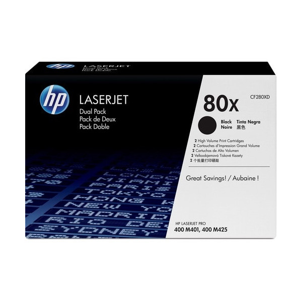 HP 80X (CF280XD) Original Toner Cartridge Dual Pack