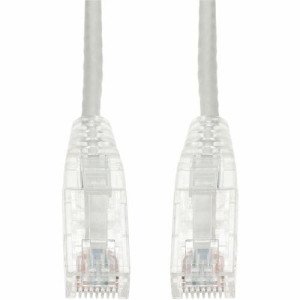 1ft White CAT 6 Slim PVC Ethernet Cable Snagless Clear -ADD-1FSLCAT6-WE