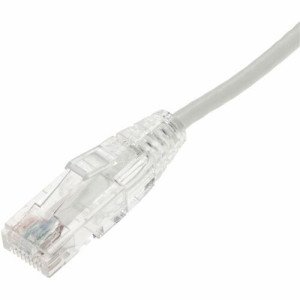 1ft White CAT 6 Slim PVC Ethernet Cable Snagless Clear -ADD-1FSLCAT6-WE