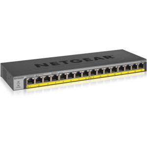 Netgear 16-Port 76W PoE/PoE+ Gigabit Ethernet Unmanaged Switch -GS116LP-100NAS