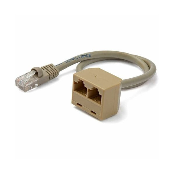 2-to-1 RJ45 Splitter Cable Adapter