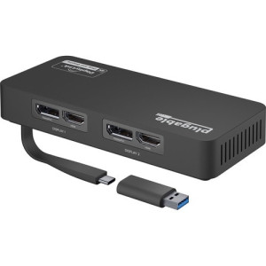 Plugable USB 3.0 and USB-C 4K DisplayPort and HDMI Dual Monitor Adapter -USBC-6950U