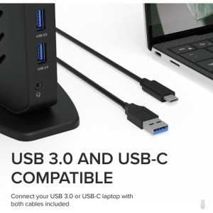 Plugable USB 3.0 and USB-C Universal Laptop Docking Station -UD-3900Z