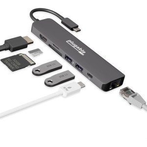 Plugable 7-in-1 USB C Hub Multiport Adapter -USBC-7IN1E