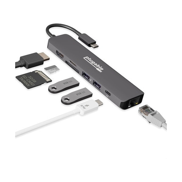 Plugable 7-in-1 USB C Hub Multiport Adapter