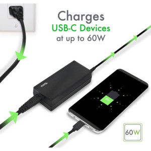 Plugable USB C Laptop Charger with 60W PD -USBC-PS-60W