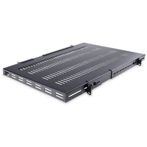 1U 4-Post 19.5 to 38in Adjustable Mounting Depth Vented Rack -ADJSHELFHDV