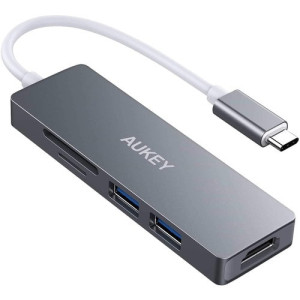 AUKEY 5 Port USB C Hub (Space Grey) - for Notebook/Smartphone -CB-C72