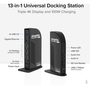 Plugable USB-C 4K Triple Display Docking Station -UD-ULTC4K