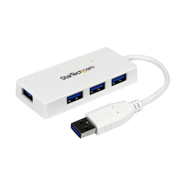 Portable 4 Port SuperSpeed Mini USB 3.0 Hub