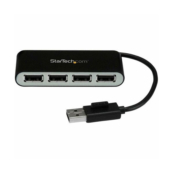 4 Port Portable USB 2.0 Hub w/ Built-in Cable