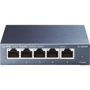 TP-LINK TL-SG105 5-Port 10/100/1000Mbps Desktop Gigabit Steel Cased Switch -TL-SG105