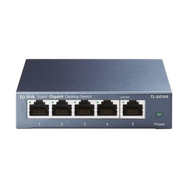 TP-LINK TL-SG105 5-Port 10/100/1000Mbps Desktop Gigabit Steel Cased Switch