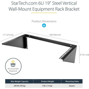 6U 19-Inch Steel Vertical Rack and Wallmountable Server Rack -RK619WALLV