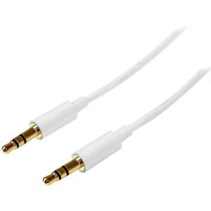 2m White Slim 3.5mm Stereo Audio Cable -MU2MMMSWH