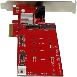 2x M.2 NGFF SSD RAID Controller Card plus 2x SATA III Ports - PCIe -PEXM2SAT3422