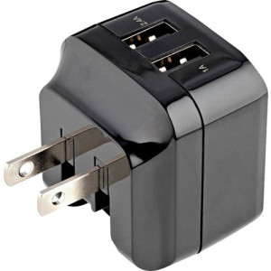 Travel USB Wall Charger - 2 Port -USB2PACBK