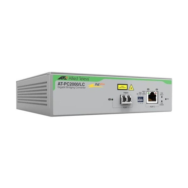 Allied Telesis PoE+ to Fiber Switching Media Converter