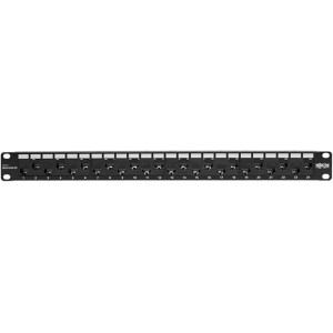 Tripp Lite 24-Port Cat5e Cat5 Feedthrough Patch Panel Rackmount 1URM RJ45 Ethernet TAA - 24 x RJ-45 - N054-024