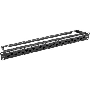 Tripp Lite 24-Port Cat5e Cat5 Feedthrough Patch Panel Rackmount 1URM RJ45 Ethernet TAA - 24 x RJ-45 - N054-024