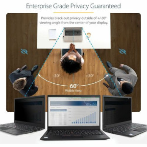 StarTech.com 15.6-inch 16:9 Laptop Privacy Filter, Anti-Glare Privacy Screen w/51% Blue Light Reduction