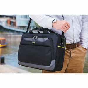 Targus City Gear TCG460 Carrying Case (Messenger) for 15.6" Notebook - Black, Gray - Shock Absorbing