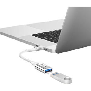 Alogic Super Ultra USB 3.1 USB-C to USB-A Adapter - 15cm - Silver - 5.9" USB/USB-C Data Transfer Cable for Phone