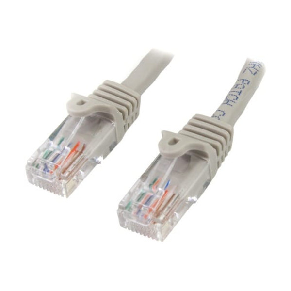 StarTech.com 15 ft Gray Snagless Cat5e UTP Patch Cable - Make Fast Ethernet network connections