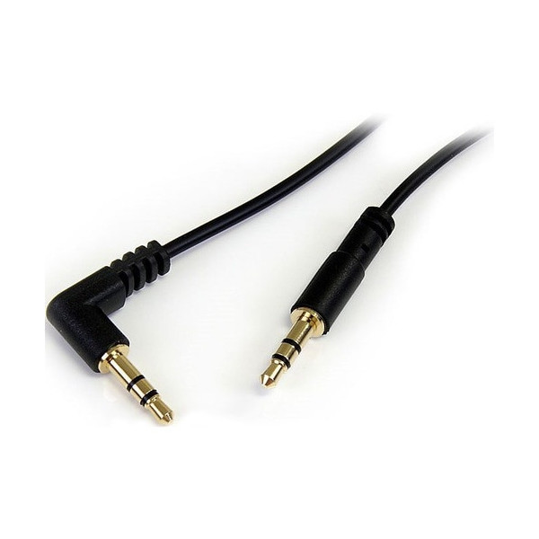 1 ft Slim 3.5mm to Right Angle Stereo Audio Cable