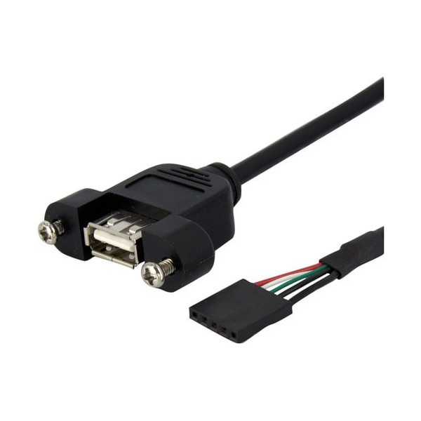 1 ft Panel Mount USB Cable