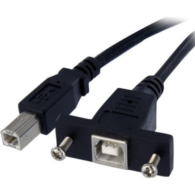 1 ft Panel Mount USB Cable B to B  -USBPNLBFBM1