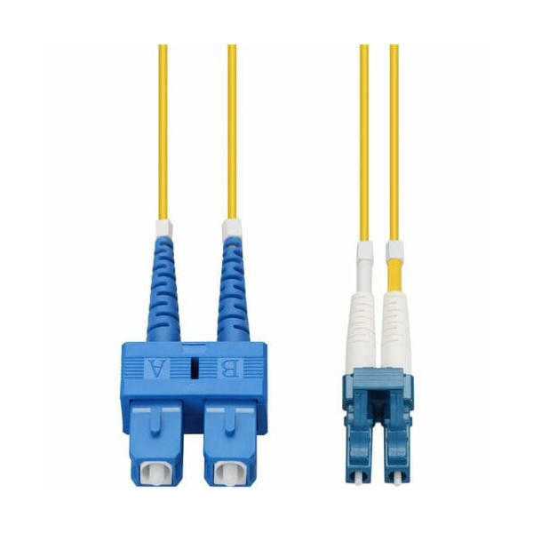 15m SMF 9/125 Duplex SC/LC OS1 Yellow OFNR (Riser Rated) Patch Cable