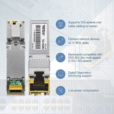 TRENDnet 10G RJ-45 Copper SFP+ Module -TEG-10GBRJ