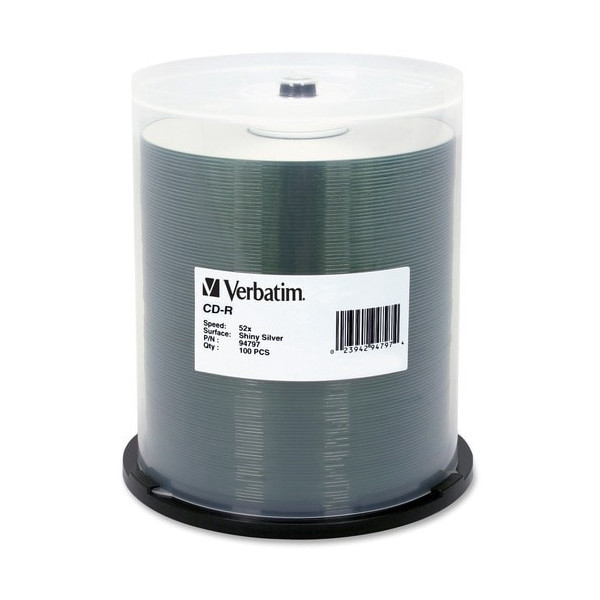 Verbatim CD-R 700MB 52X DataLifePlus Shiny Silver Silk Screen Printable