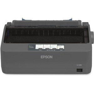 Epson LX-350 9-pin Dot Matrix Printer - Monochrome - Energy Star - Black - 80 Column - 357 cps Mono - USB